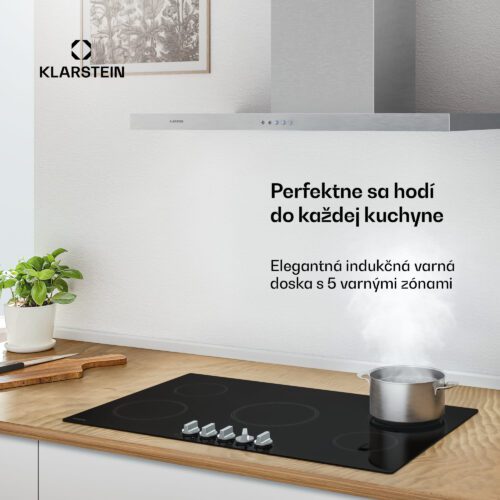 Klarstein Kochheld indukčná varná doska | Elegantná a výkonná | 5 varných zón | 8700 W | 90 cm – Obrázok 2
