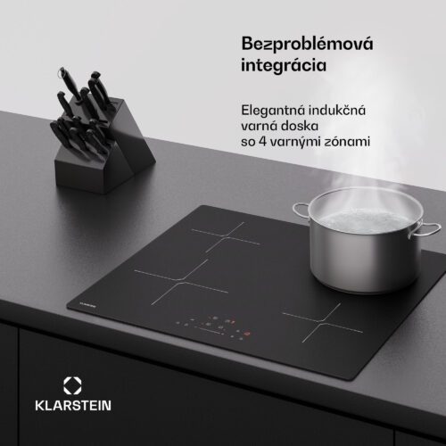 Klarstein PowerGlide indukčná varná doska | povrch odolný proti poškriabaniu | 4 varné zóny | 7400 W | 60 cm – Obrázok 2