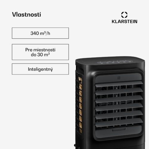 Klarstein Breezcube inteligentný ochladzovač vzduchu s vodným chladením | 340 m³/h | 10 l | 30 m² | 3 režimy | 50 W – Obrázok 2