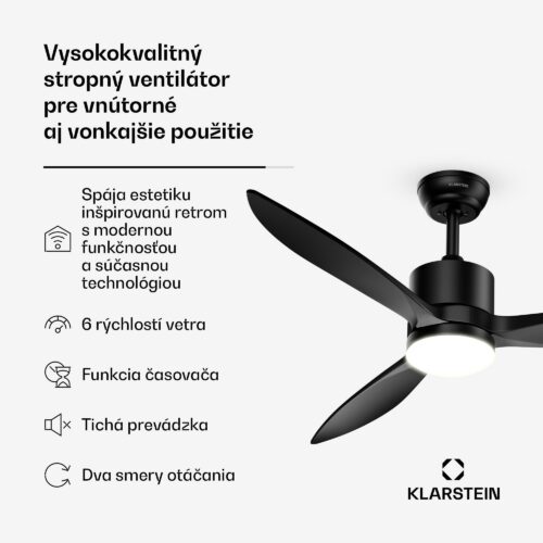 Klarstein SkyBreeze inteligentný stropný ventilátor so svetlom | 132 cm | 27 W | Tichý | LED | Drevo – Obrázok 2