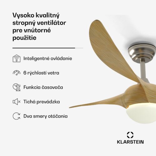 Klarstein Monteverde stropný ventilátor s stmievateľným svetlom – Obrázok 2