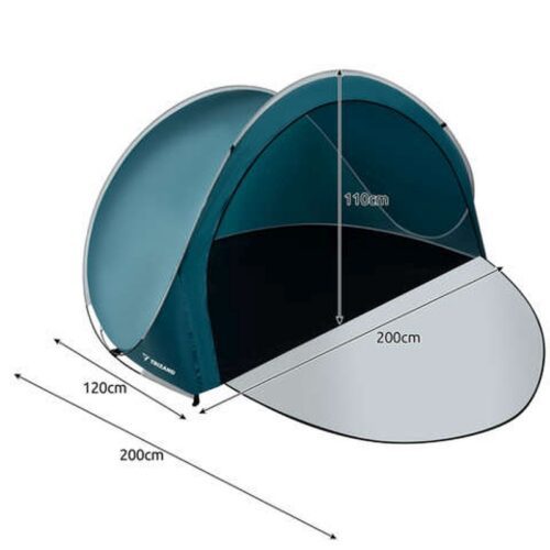 Plážový stan so zipsom 200x120x110cm Trizand 21267 uzatvoriteľný – Obrázok 2