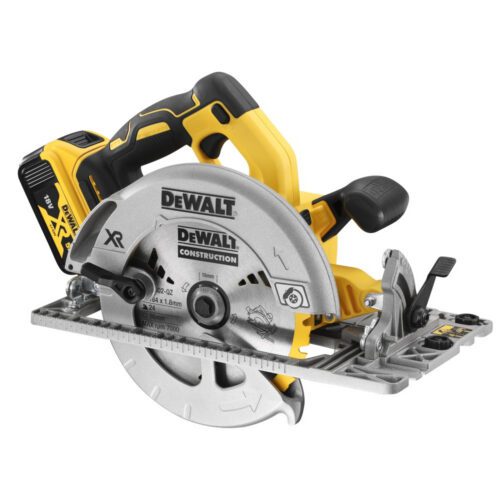 Aku bezuhlíková kotúčová píla DeWALT DCS572P2 so základňou pre lištu DCS572P2