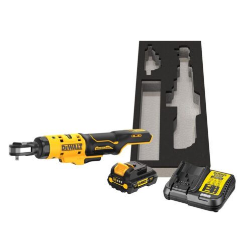 Aku bezuhlíková račňa s otvorenou hlavou DeWALT DCF504L1G 12 V 1/4" s GFN krytom DCF504L1G