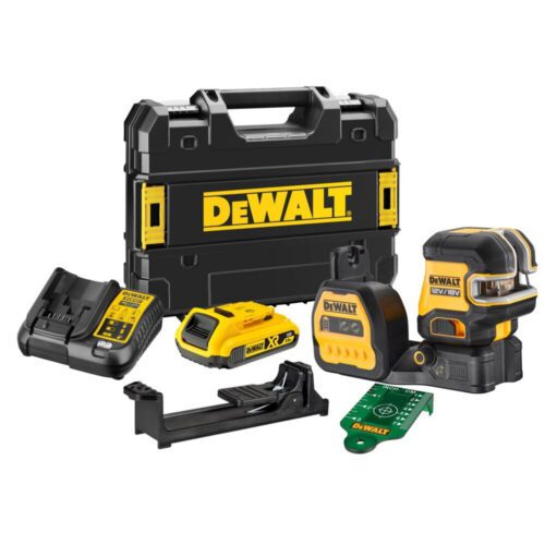 Aku zelený krížový laser s 5 bodmi 12/18 V (bez aku a nabíjačky) DeWALT DCE825D1G18 DCE825D1G18