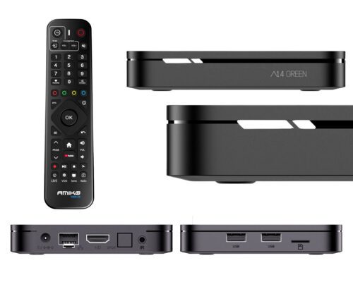 Amiko A14 Green 4K Android 14 IPTV box s MyTV3 2GB/16GB