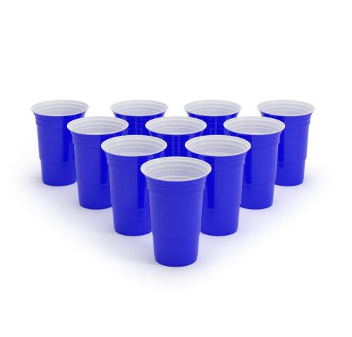 modré párty poháre na beer pong
