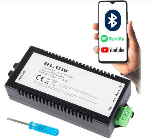 Blow BT500 Bluetooth zosilňovač 2×30 W s AUX vstupom – Obrázok 2