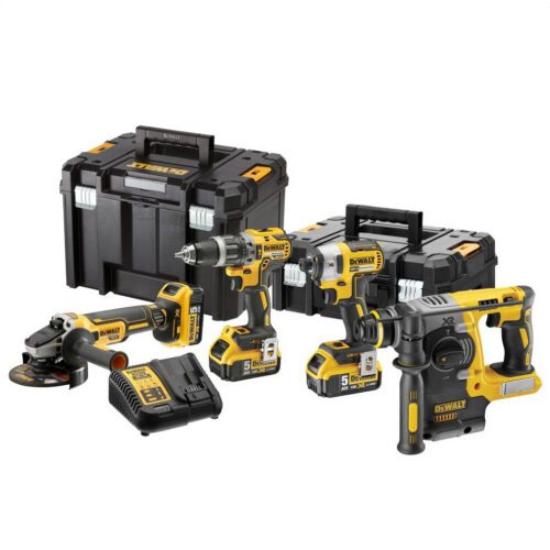 Dewalt Aku sada náradia DCK422P3T vŕtačka + príklepový skrutkovač + brúska + vŕtacie kladivo DCK422P3T