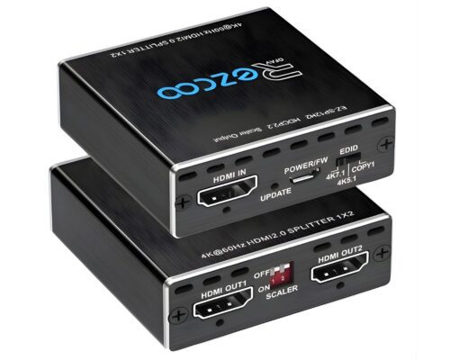Ezcoo HDMI 2.0 rozbočovač 1x2 4K 60Hz s EDID a downscalerom – Obrázok 2