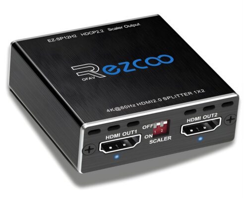Ezcoo HDMI 2.0 rozbočovač 1x2 4K 60Hz s EDID a downscalerom