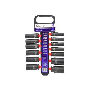 GEKO Sada 13 nástrčných rázových dlhých hlavíc 1/2" G10512