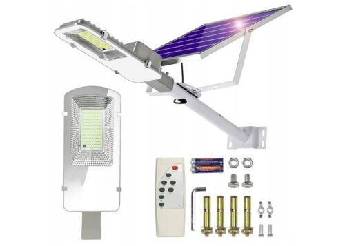 Hliníková pouličná lampa LTC LXTQF031 45W so solárnym panelom