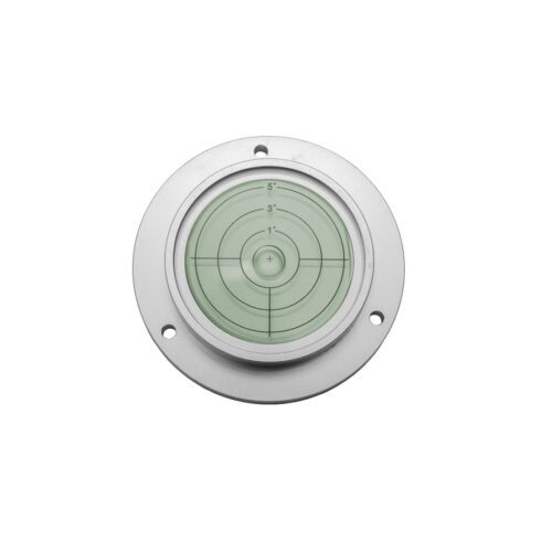 KINEX/K-MET Kruhová libela KINEX s upevňovacími otvormi pr.75mm - strieborná