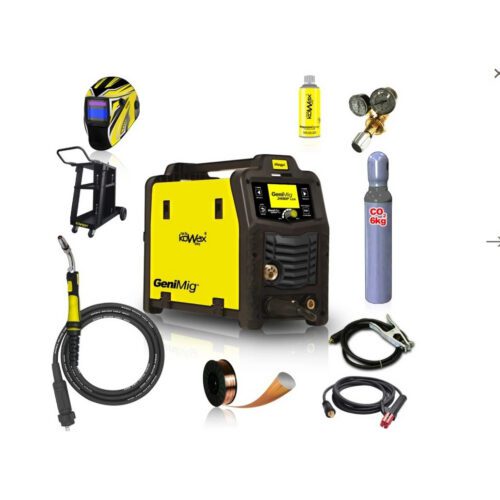 KOWAX GeniMig240DP LCD + Horák + Kukla + Ventil + Podvozok + Plná Co2 Fľaša + Sprej + 5kg drôt + Káble KWXSTGM240DP_S01aSVAset3