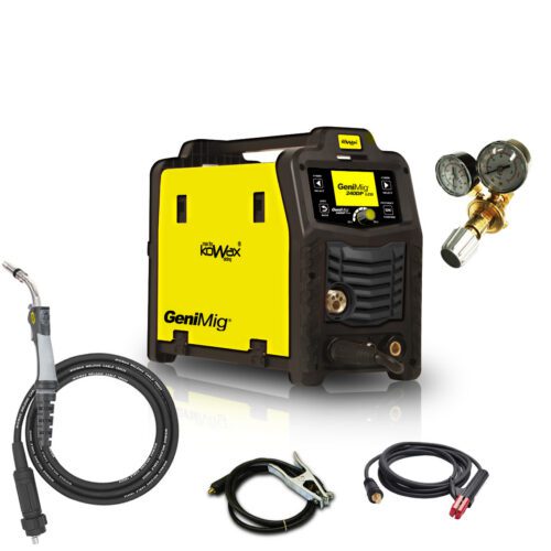 KOWAX GeniMig240DP LCD SET 1Qb + Horák + Ventil + Držiak elektród + Zem. Kabel KWXSTGM240DP_S01QB