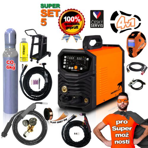 PANTERMAX PanterWeld4v1 200 MULTIFUNKČNÁ invertorová zváračka MIG/TIG/MMA/PLAZMA + Kukla + Red Ventil + Drôt 5kg PMPW4V1_S05S