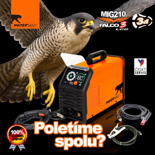 PANTERMAX Zvárací invertor MIG210FALCO 3 LCD (MIG/MMA/TIG) PMMIG210-3-LCD