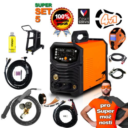 PANTERMAX Zvárací invertor PanterWeld 4v1 200 SET5bL (MIG/SYN/MAN/PLASMA/DCTIG) PMPW4V1_S05SBL
