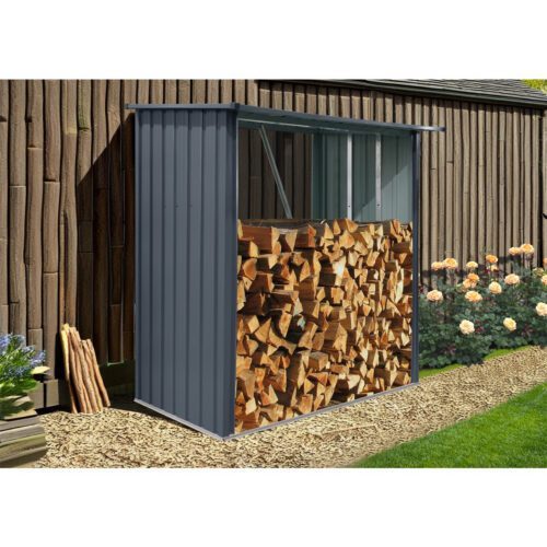 Riwall PRO RMWS 3x7 Anthracite prístrešok na drevo 2 x 1