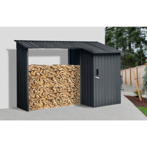 Riwall PRO RMWS 3x9 Anthracite prístrešok na drevo s kôlňou 2