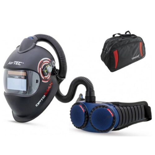 SET Zváračská kukla AerTEC OptoMAX Air + CleanAIR AerGO - čierna 30.4441.601