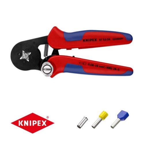 Samonastavovacie kliešte 180 mm KNIPEX 97 53 04 - na lisovanie káblových koncoviek 97 53 04