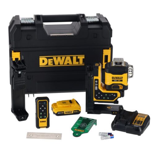 Zelený multiline laser 3x360 DeWALT DCLE34035D1 18V XR s diaľkovým ovládaním