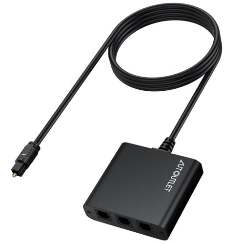 AUTOUTLET Toslink SPDIF optický rozbočovač 1x3 s USB napájaním
