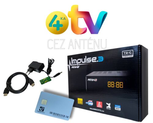 Amiko Impulse 3 DVB-T2/C s kartou 4KA TV cez anténu na 1 rok