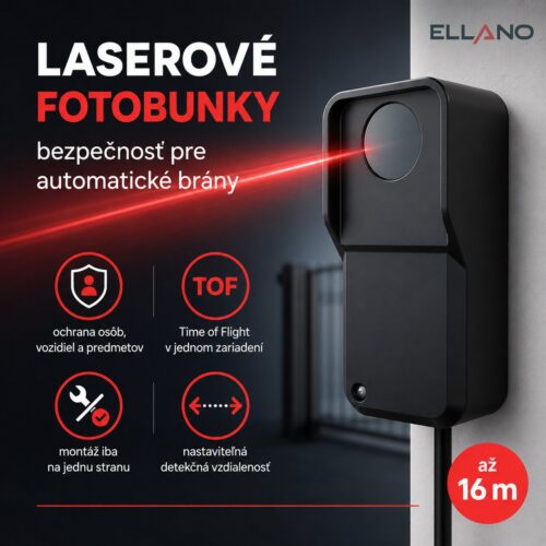 IN Laserové bezpečnostné fotobunky TOF pre automatické brány, 0,5 až 16 m – Obrázok 2