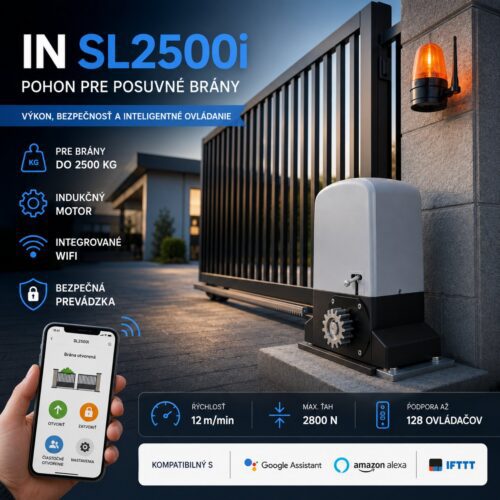 IN SL2500i WiFi pohon pre posuvné brány do 2500 kg – Obrázok 2