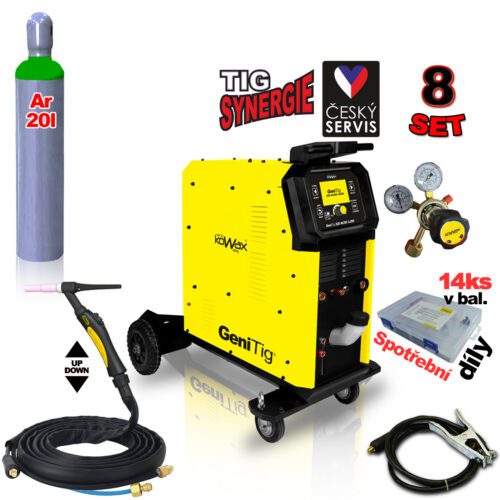 KOWAX GeniTig320 AC/DC LCD5 + Horák TIG18 + Podvozok + Chladič + Redukčný ventil + plná Tlaková fľaša Argon KWXSTGT320ACDC_S08