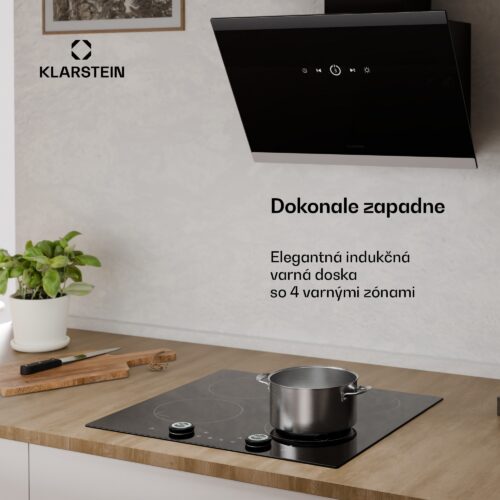 Klarstein Indukčná varná doska Neotouch | Moderná a výkonná | 4 varné zóny | 9 stupňov | 7200 W | 60 cm – Obrázok 2