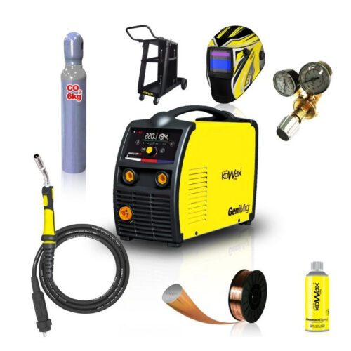 Kowax Genimig 220 LCD + Horák + Káble + Red. Ventil + Kukla + Drôt + Sprej + Vozík + Redukcia + plná Fľaša Co2 KWXSTGM220LCD_SVA01