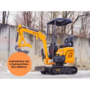 Minibager Baugarden BG1210.02 zvýhodnený set s hydraulickou lyžicou 800mm 8001BG121002KUSET02