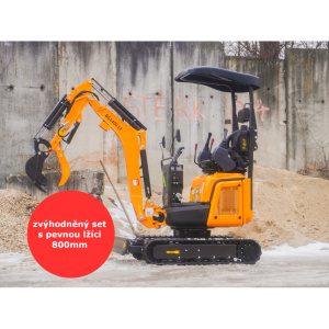 Minibager Baugarden BG1400.12 PRE Kubota zvýhodnený set s pevnou lyžicou 800mm 8001BG140012PROKUSET01