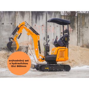 Minibager Baugarden BG1400.12 PRO Kubota zvýhodnený set s hydraulickou lyžicou 800mm 8001BG140012PROKUSET02