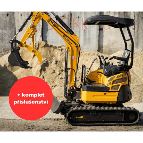 Minibager Baugarden BG1800.01 zvýhodnený set s pevnou lyžicou 1000mm 8001BG180001KUSET01