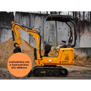 Minibager Baugarden BG850.01 B&S zvýhodnený set s hydraulickou lyžicou 800mm 8001BG085001BSSET02