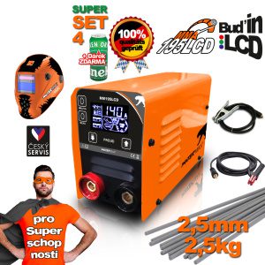 PANTERMAX MMA195LCD invertorová zváračka MMA/TIG + Káble 1.5m + Kukla + Kefa + Elektródy 2