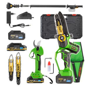 Procraft Súprava aku ručná pílka s puzdrom PKA32Li-P a nožnice na vetvy ES25Li + nadstavec EP2.0R | SPKA32LiP/ES25Li/EP2.0R SPKA32LiP/ES25Li/EP2.0R