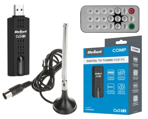Rebel KOM1060 USB DVB-T2/C HEVC Full HD tuner pre notebook