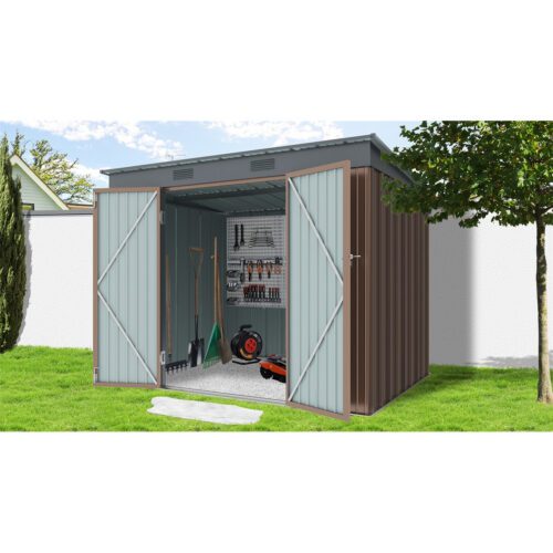 Riwall PRO RMSP 6x8 Brown záhradný domček kovový 2