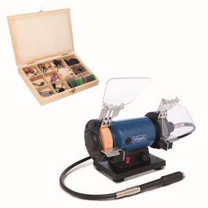 Scheppach HG 35 - dvojkotúčová brúska leštička so systémom Flexidrive 5903112901