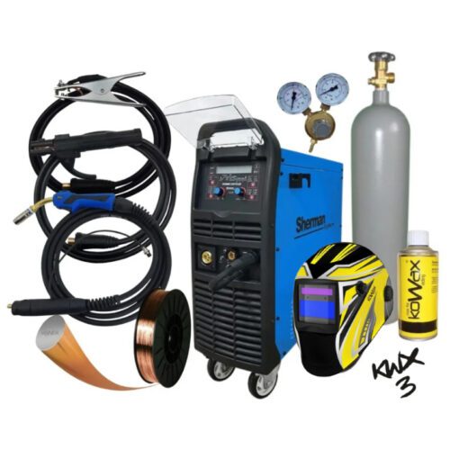 Sherman Synergická invertorová zváračka DIGIMIG 300 Pulse + horák MIG 25/4m + Káble + Kukla + plná Fľaša Co2 7812457set3