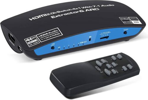 Spacetronik 4K HDMI prepínač 4x1 s extraktorom SPH-RAE04