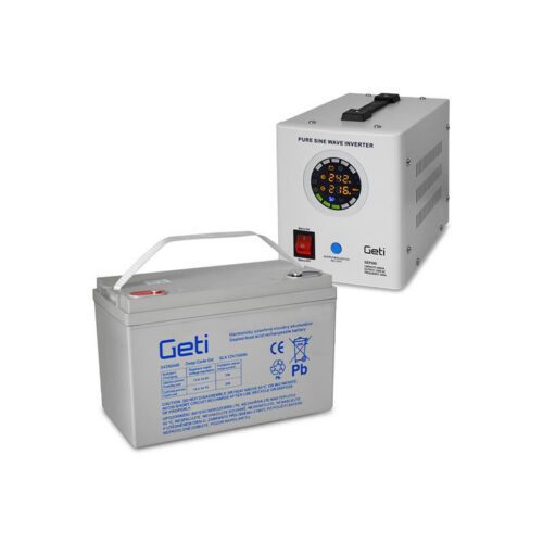 Zdroj záložný GETI GEP500 sinus 500W + batéria 100Ah 04230615