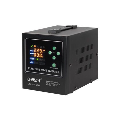 Zdroj záložný KEMOT PROsinus-800-LFP4 12V 230V 800VA 500W Black 08840388