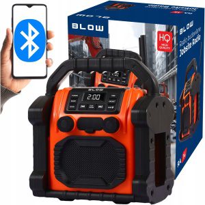 BLOW RA14 – Odolné Bluetooth stavebné rádio 20W s LED a powerbankou